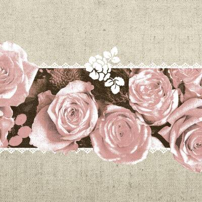 Servietten 40 x 40 cm 1/4-Falz aus Linclass - Lovely Roses (rosa)