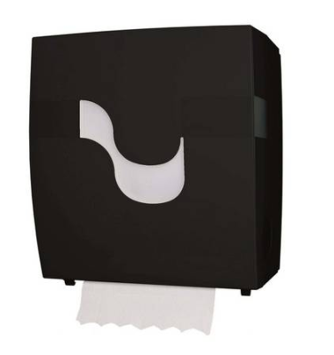 celtex® autocut Handtuchrollenspender | schwarz | Kunstststoff mit Wellenmotiv