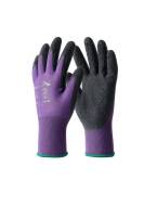 FOURSCOM Arbeitshandschuhe | Verschiedene Größen | lila/schwarz | Polyesterfutter mit Latex-Handflächenbeschichtung (6)